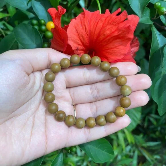 8MM Wood Grain Jasper Bead Stretchy Bracelet - Picture 1 of 2